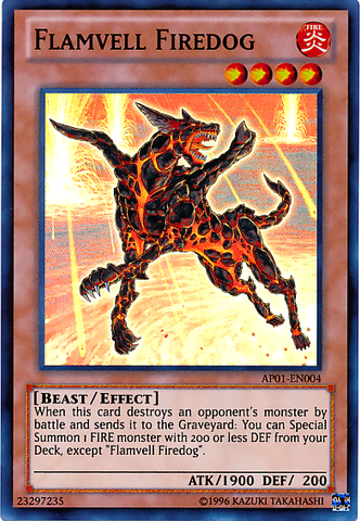 Flamvell Firedog [AP01-EN004] Super Rare Yu-Gi-Oh!