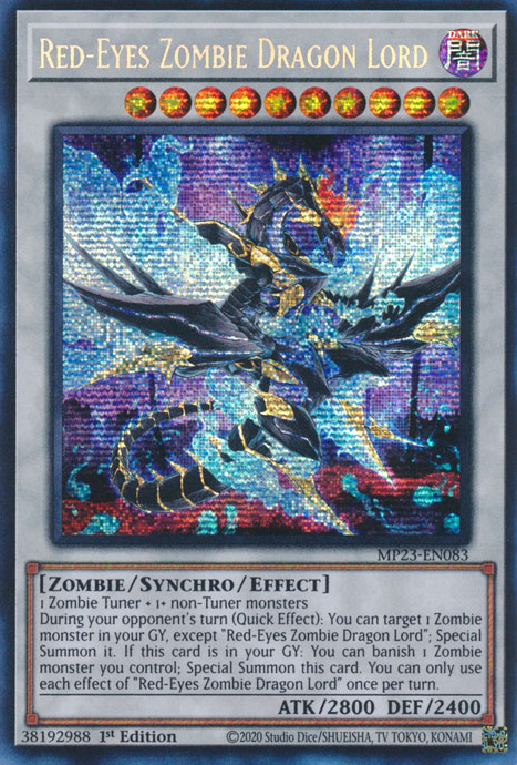 Red-Eyes Zombie Dragon Lord [MP23-EN083] Prismatic Secret Rare Yu-Gi-Oh!