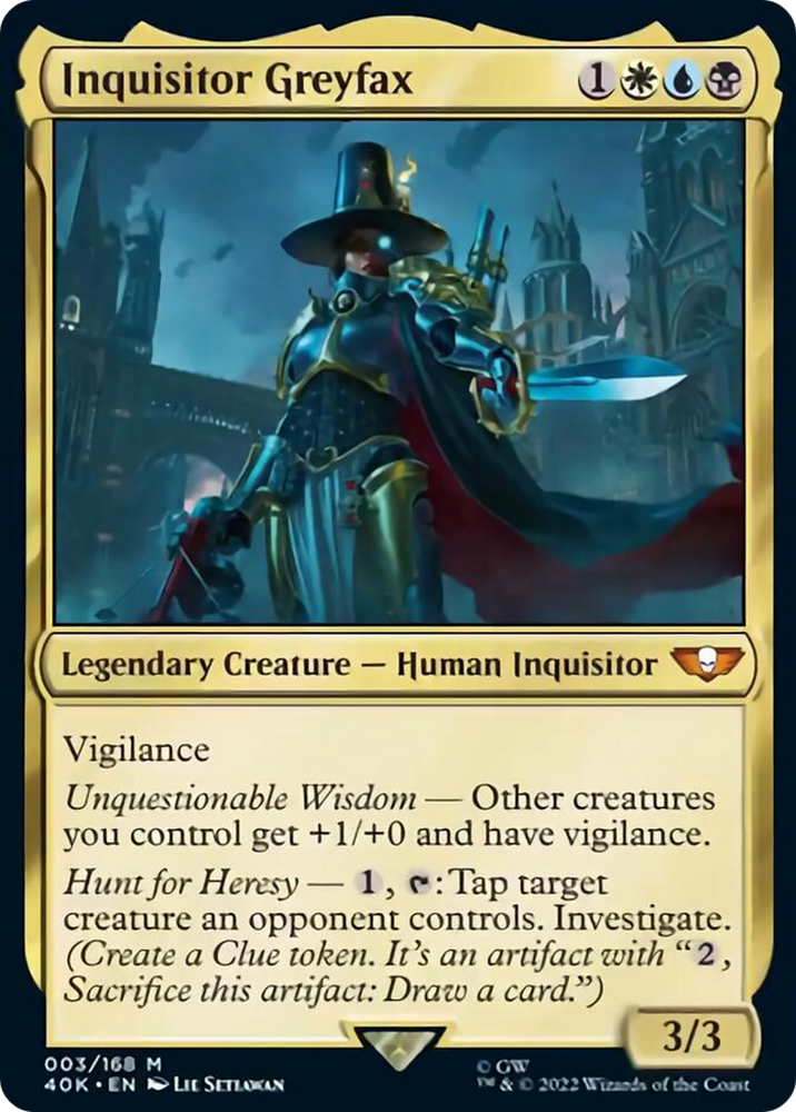 Inquisitor Greyfax (Display Commander) (Etched Foil) [Warhammer 40,000] Magic: The Gathering