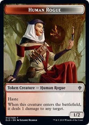 Human Rogue // Food (18) Double-Sided Token [Throne of Eldraine Tokens] Magic: The Gathering