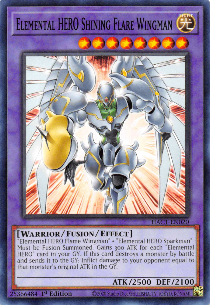 Elemental HERO Shining Flare Wingman [HAC1-EN020] Common Yu-Gi-Oh!