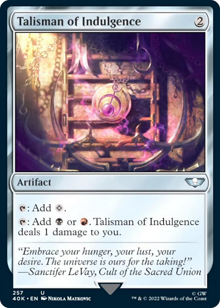 Talisman of Indulgence (Surge Foil) [Warhammer 40,000] Magic: The Gathering