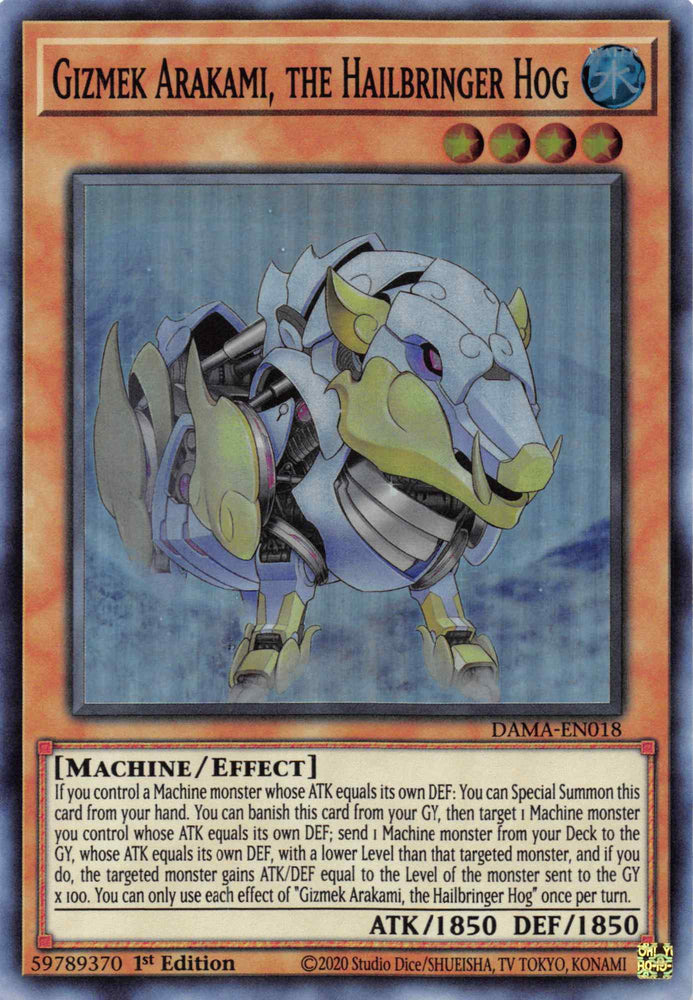 Gizmek Arakami, the Hailbringer Hog [DAMA-EN018] Super Rare Yu-Gi-Oh!