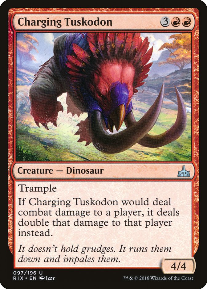 Charging Tuskodon [Rivals of Ixalan] Magic: The Gathering