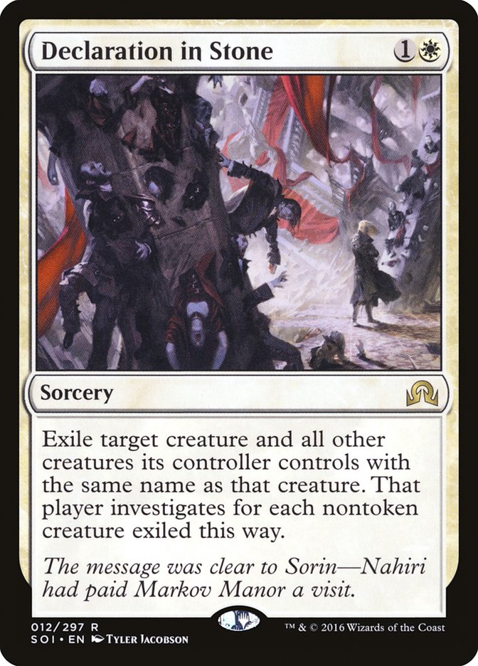 Declaration in Stone [Shadows over Innistrad] Magic: The Gathering