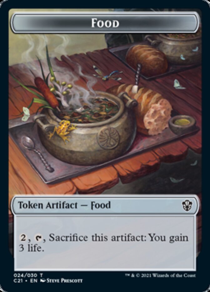 Food // Saproling Double-Sided Token [Commander 2021 Tokens] Magic: The Gathering