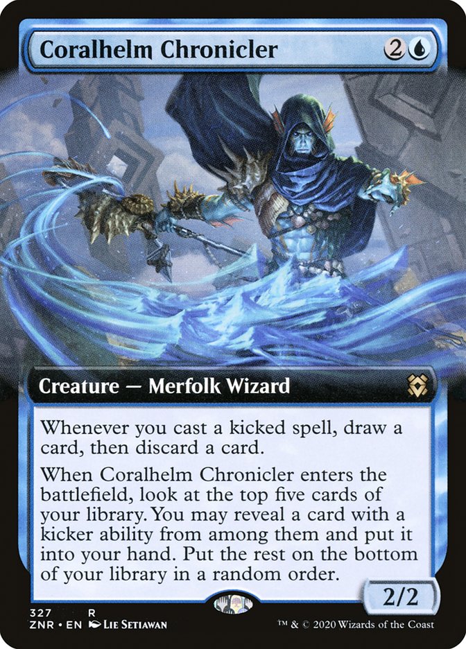 Coralhelm Chronicler (Extended Art) [Zendikar Rising] Magic: The Gathering
