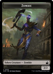 Elf Knight // Zombie Double-Sided Token [Ravnica Remastered Tokens] Magic: The Gathering