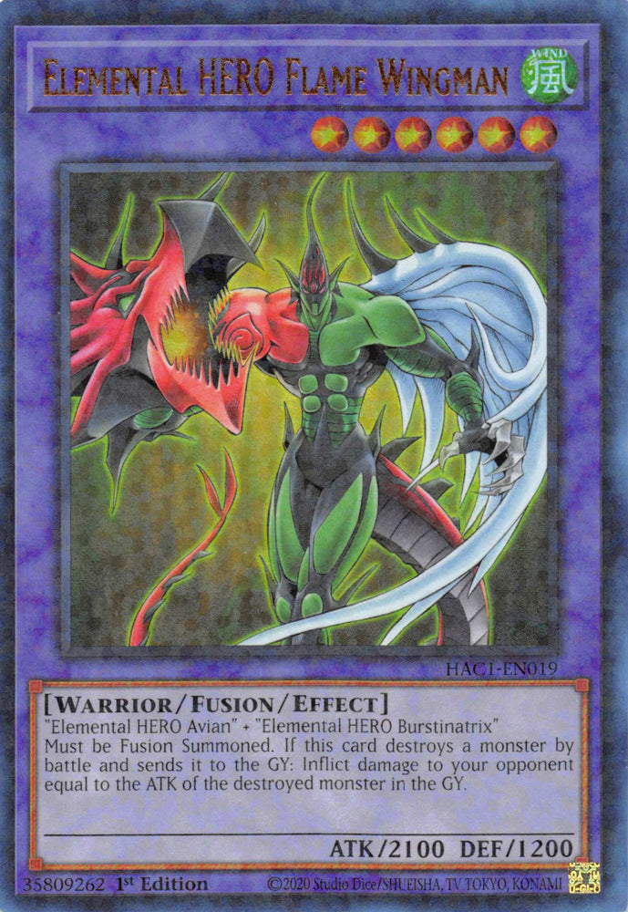 Elemental HERO Flame Wingman (Duel Terminal) [HAC1-EN019] Parallel Rare Yu-Gi-Oh!