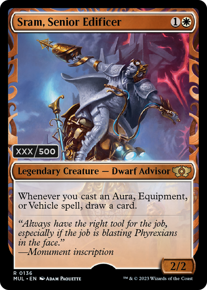 Sram, Senior Edificer (Serialized) [Multiverse Legends] Magic: The Gathering
