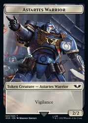Astartes Warrior // Cherubael Double-Sided Token (Surge Foil) [Warhammer 40,000 Tokens] Magic: The Gathering