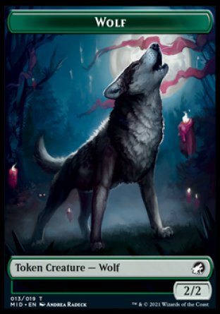 Wolf // Treefolk Double-Sided Token [Innistrad: Midnight Hunt Tokens] Magic: The Gathering