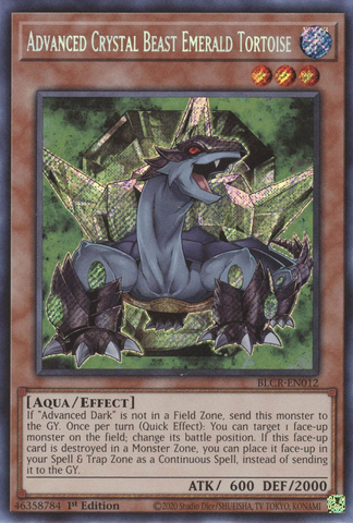 Advanced Crystal Beast Emerald Tortoise [BLCR-EN012] Secret Rare Yu-Gi-Oh!