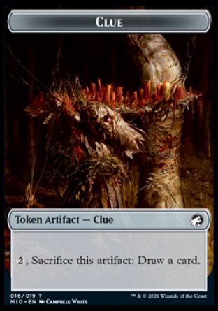 Clue // Bat Double-Sided Token [Innistrad: Midnight Hunt Tokens] Magic: The Gathering
