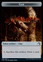 Clue // Vampire Double-Sided Token [Innistrad: Midnight Hunt Tokens] Magic: The Gathering