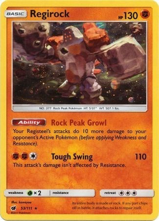 Regirock (53/111) (Cosmos Holo) [Sun & Moon: Crimson Invasion] Pokémon