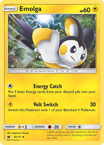 Emolga (35/111) [Sun & Moon: Crimson Invasion] Pokémon
