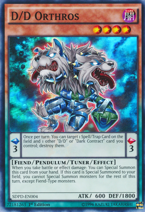 D/D Orthros [SDPD-EN004] Super Rare Yu-Gi-Oh!