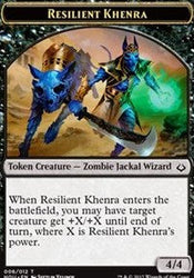 Resilient Khenra // Zombie Double-Sided Token [Hour of Devastation Tokens] Magic: The Gathering