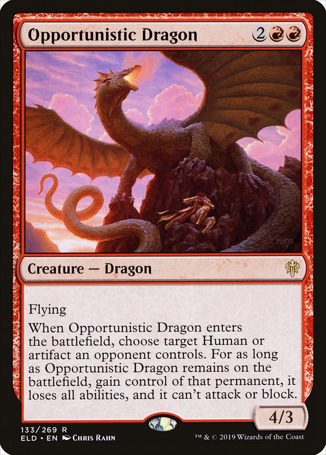 Opportunistic Dragon [Throne of Eldraine] Magic: The Gathering