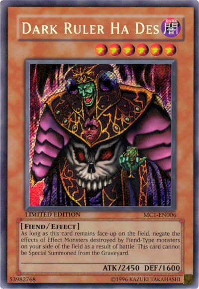 Dark Ruler Ha Des [MC1-EN006] Secret Rare Yu-Gi-Oh!