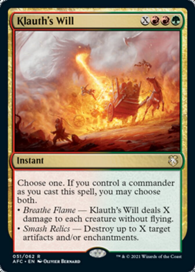 Klauth's Will [Dungeons & Dragons: Adventures in the Forgotten Realms Commander] Magic: The Gathering