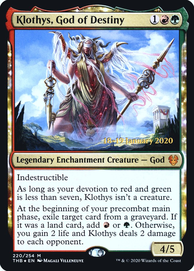 Klothys, God of Destiny [Theros Beyond Death Prerelease Promos] Magic: The Gathering