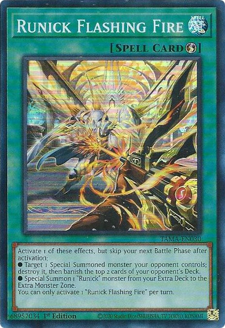 Runick Flashing Fire [TAMA-EN030] Super Rare Yu-Gi-Oh!