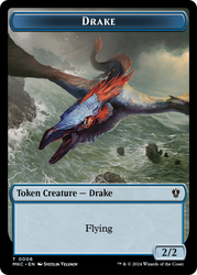 Drake // Cat Double-Sided Token [Murders at Karlov Manor Commander Tokens] Magic: The Gathering