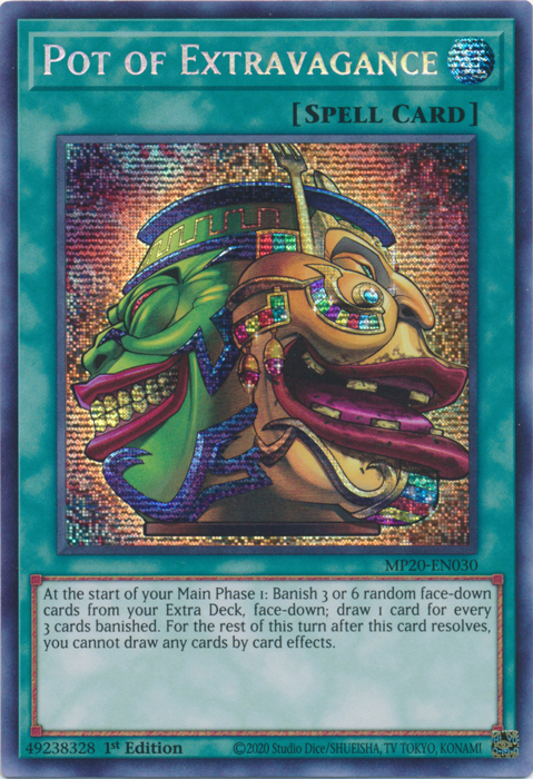 Pot of Extravagance [MP20-EN030] Prismatic Secret Rare Yu-Gi-Oh!