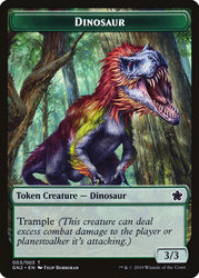Dragon // Dinosaur Double-Sided Token [Game Night 2019 Tokens] Magic: The Gathering