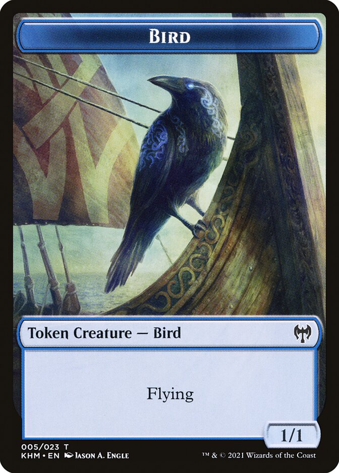 Dwarf Beserker // Bird Double-Sided Token [Kaldheim Tokens] Magic: The Gathering