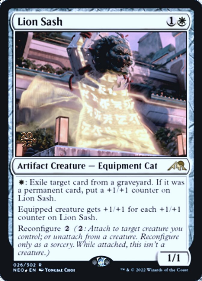 Lion Sash [Kamigawa: Neon Dynasty Prerelease Promos] Magic: The Gathering
