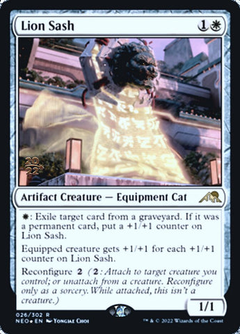 Lion Sash [Kamigawa: Neon Dynasty Prerelease Promos] Magic: The Gathering