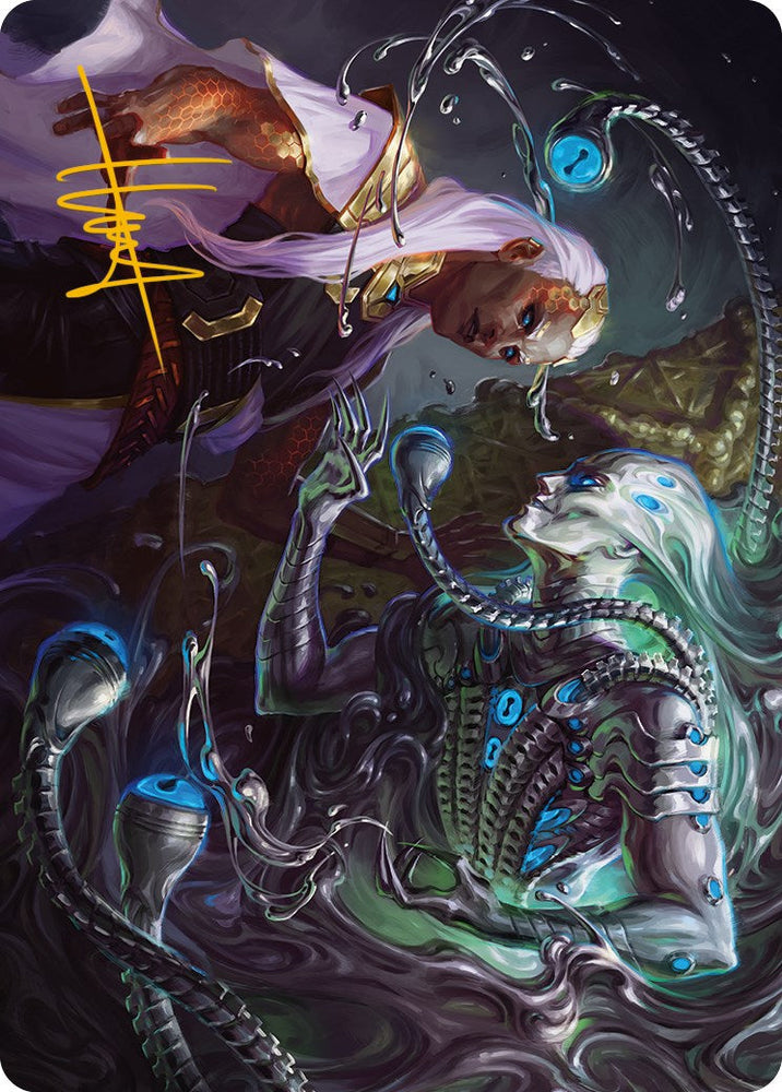 Mirage Mockery Art Card (Gold-Stamped Signature) [Phyrexia: All Will Be One Art Series] Magic: The Gathering