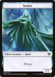 Human Warrior // Spirit Double-Sided Token [Kaldheim Tokens] Magic: The Gathering