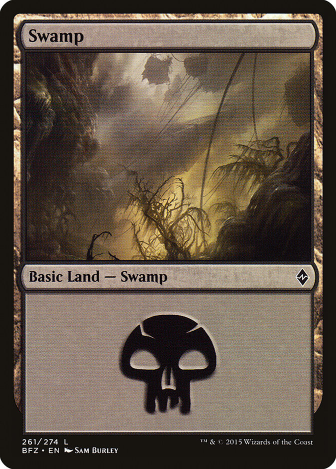Swamp (261a) [Battle for Zendikar] Magic: The Gathering