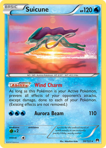 Suicune (30/122) (Cosmos Holo) (Blister Exclusive) [XY: BREAKpoint] Pokémon