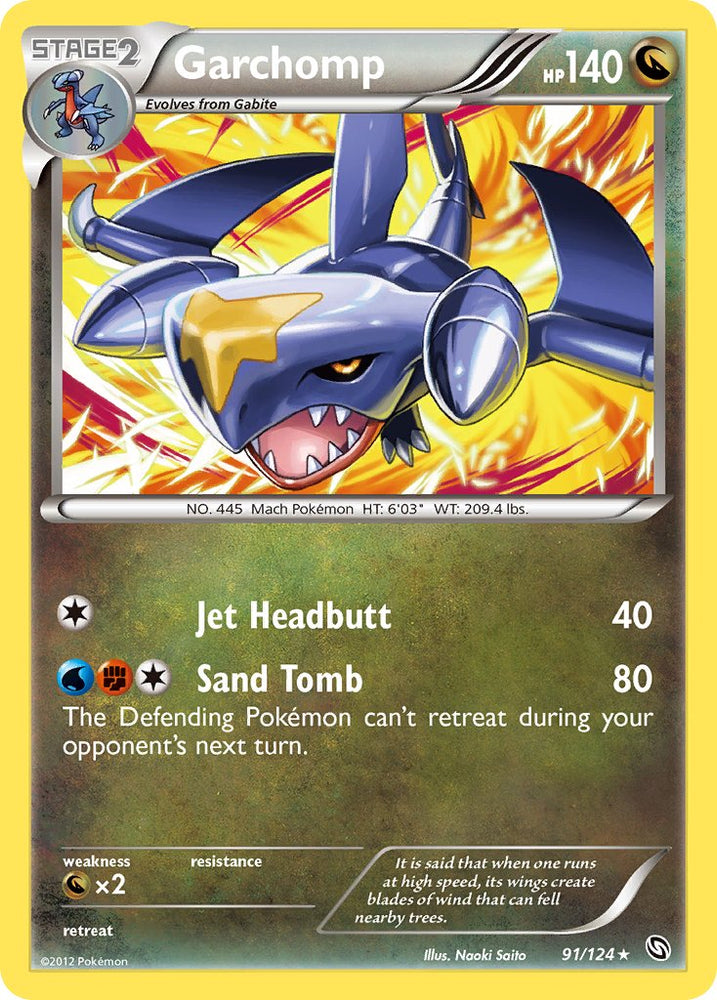 Garchomp (91/124) (Cracked Ice Holo) (Theme Deck Exclusive) [Black & White: Dragons Exalted] Pokémon