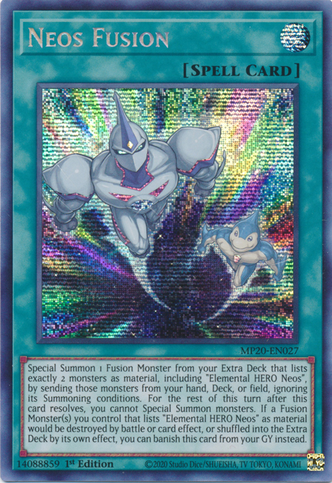 Neos Fusion [MP20-EN027] Prismatic Secret Rare Yu-Gi-Oh!