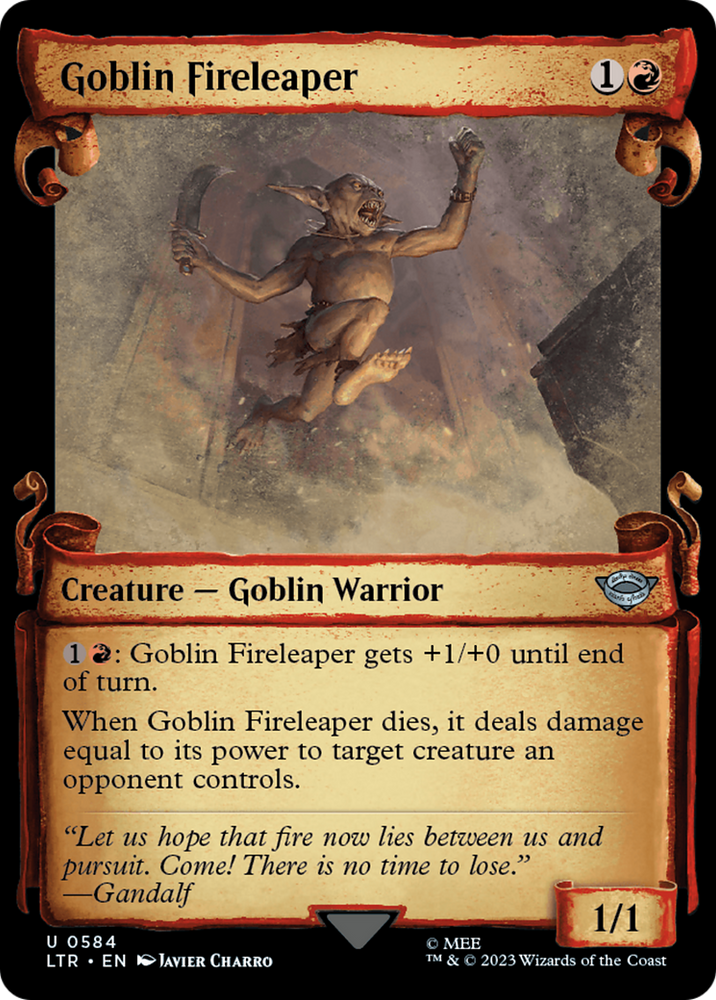 Goblin Fireleaper [The Lord of the Rings: Tales of Middle-Earth Showcase Scrolls] Magic: The Gathering