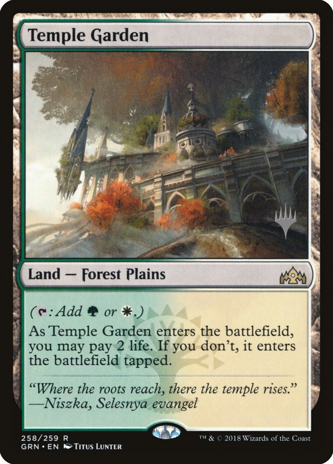 Temple Garden (Promo Pack) [Guilds of Ravnica Promos] Magic: The Gathering
