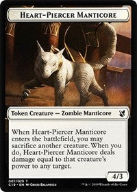 Heart-Piercer Manticore // Dragon Double-Sided Token [Commander 2019 Tokens] Magic: The Gathering