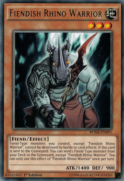Fiendish Rhino Warrior [BOSH-EN091] Rare Yu-Gi-Oh!