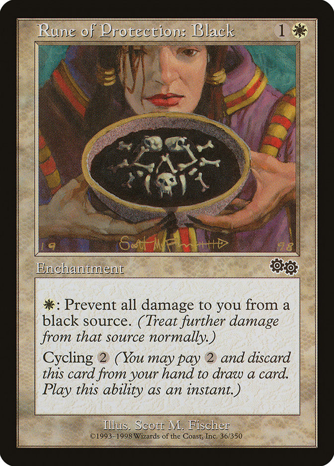 Rune of Protection: Black [Urza's Saga] Magic: The Gathering