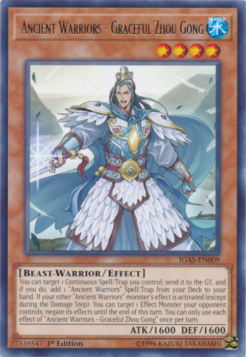 Ancient Warriors - Graceful Zhou Gong [IGAS-EN009] Rare Yu-Gi-Oh!