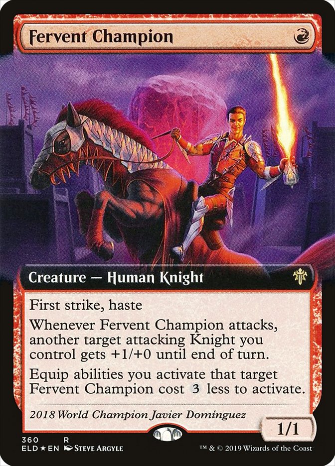 Fervent Champion (Extended Art) [Throne of Eldraine] Magic: The Gathering