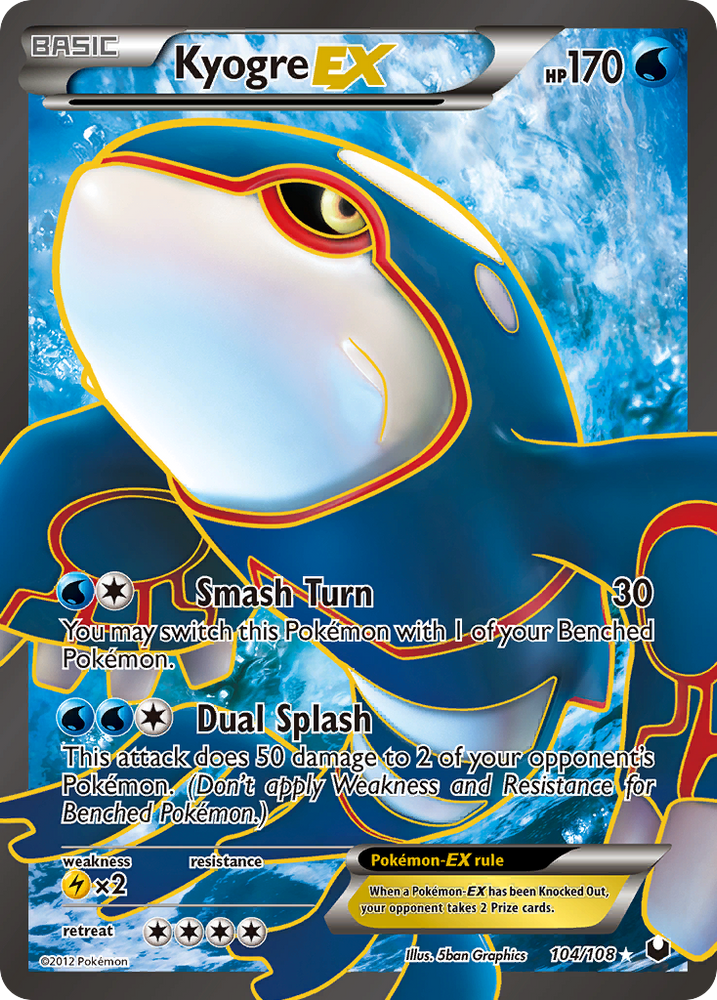 Kyogre EX (104/108) [Black & White: Dark Explorers] Pokémon