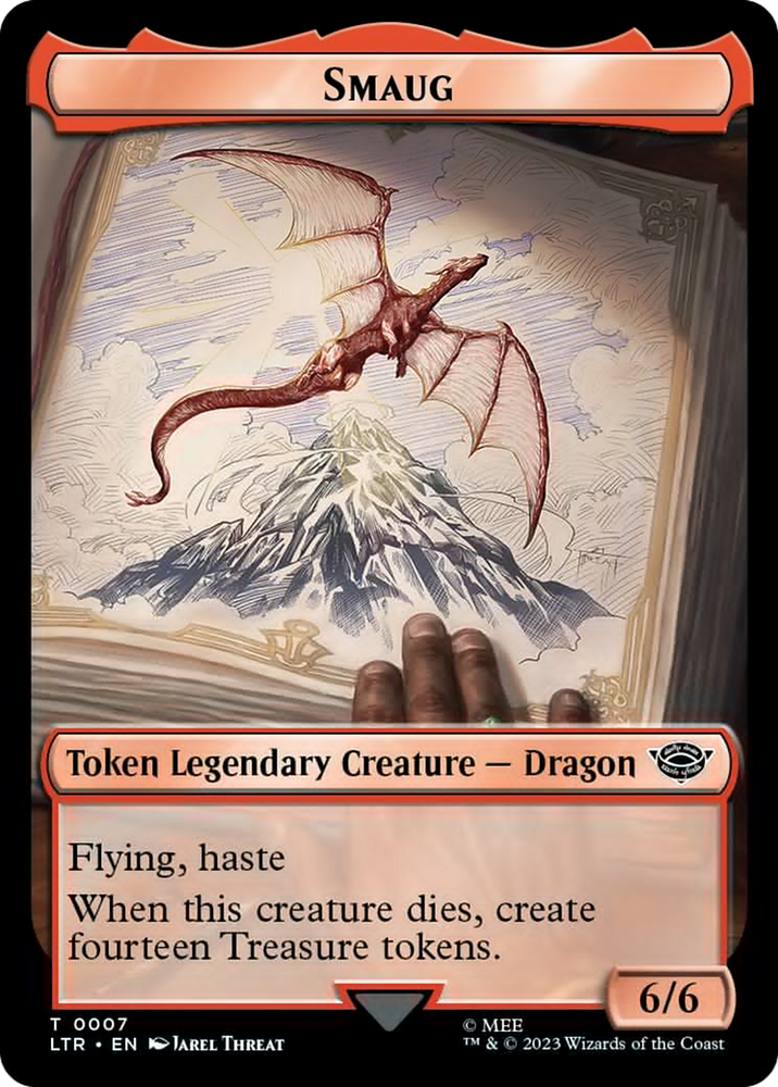 Smaug // Food (0022) Double-Sided Token (Surge Foil) [The Lord of the Rings: Tales of Middle-Earth Tokens] Magic: The Gathering