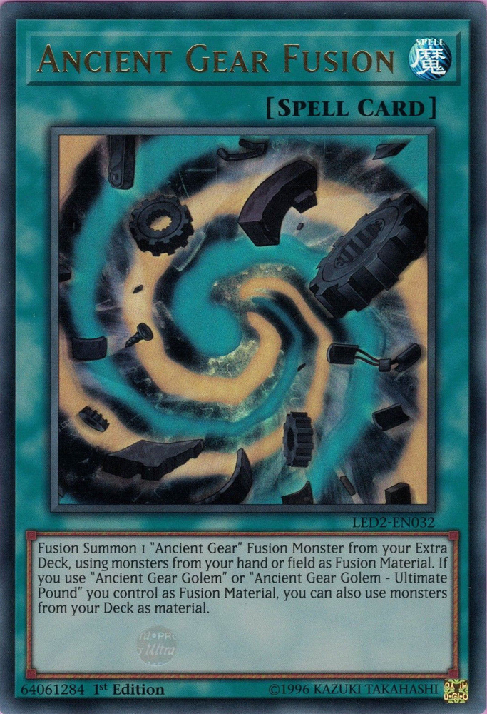 Ancient Gear Fusion [LED2-EN032] Ultra Rare Yu-Gi-Oh!